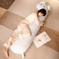 Oreiller de corps éléphant en velours doux pour dormir sur le côté, coussin long - Éléphant Minky Glacé (Sans Doublure) / 80cm