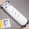 Long panda plush bolster pillow with textured dot fabric for sleeping comfort - 80cm / Minky-Panda