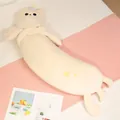 Doux et mignon coussin de corps chat de dessin animé pour dormeur latéral blanc - L / Beige / 130cm