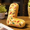 Cojín de peluche con letra L y diseño de dónut con chispas de colores para habitación - Letra L (Colgante) / 10cm / Amarillo jengibre