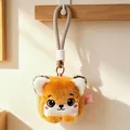 Cute square red panda plush keychain with soft fuzzy texture and thick rope strap - 14cm / Fox