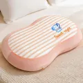 Pink and white striped memory foam cooling cat-belly pillow with elephant embroidery detail - 30*25cm / Rabbit Nap Pillow