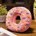 Cojín suave de peluche rosa en forma de dona con lunares de colores para niños - Letra O (Colgante) / 10cm / Rosa
