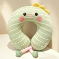 Almohada cervical en forma de U de seda de hielo para viaje y oficina confort - Dinosaurio / 30*28cm