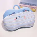 Small size blue ice silk memory foam nap pillow with cute cartoon face and handle - Elephant / S