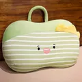 Large size green striped cooling ice silk nap pillow for office and school portable - Dinosaur / L