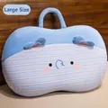 Large size summer ice silk memory foam nap pillow with cute cartoon face and handle - Elephant / L