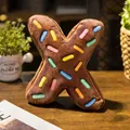 Cojín peluche suave letra X dona chocolate con chispas de colores regalo para niños - Letra X (Colante) / 10cm