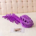 Máscara de esqueleto de T-Rex de peluche morado para fiestas de disfraces y regalos - Cabeza y Esqueleto de Dinosaurio / 75cm/Estilo Niños/Versión Silenciosa / Púrpura