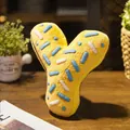 Cojín de peluche con forma de letra Y donut amarillo con virutas para regalo niños. - Letra Y (Colante) / 10cm
