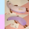 Oreiller en peluche long en forme d'aubergine avec tissu soie glacée rafraîchissant - 100cm / Violet