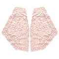 Détails des appliques en dentelle brodée de soie de lait rose au motif floral complexe - Une Paire / Rose