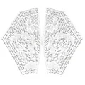Vue détaillée de patchs de broderie en dentelle blanche symétriques pour vêtements. - Une Paire / Blanc