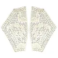 Détail complexe du faux col en dentelle de soie de lait blanche brodée - Une Paire / Beige