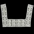 Detailed view of white milk silk embroidery lace collar with hollowed-out patterns - White
