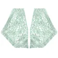 Vue détaillée d'une paire d'appliques de col en dentelle brodée vert menthe - Une Paire / Vert Cyan