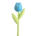 Morbido fiore di tulipano di peluche blu per la decorazione dell'ufficio e regalo - Tulipano Blu Scuro