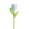 Tulipano decorativo in peluche azzurro con stelo e foglie verdi dalla texture morbida - Light Blue Tulip