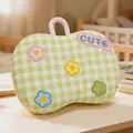 Small green gingham memory foam neck protection pillow for students and home use - Small (32x20cm) / Green Plaid
