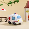 Cute cartoon plush ambulance car toy for kids, soft stuffed vehicle gift for toddlers - White Emergency Vehicle / 11cm