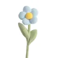 Simpatico fiore decorativo in peluche blu con centro giallo e stelo verde flessibile - Girasole Blu Chiaro