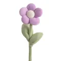 Incantevole fiore di peluche viola singolo con morbido stelo verde e dettaglio centrale bianco - Girasole Viola Scuro