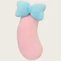 Coussin de corps mignon en forme de banane rose avec nœud bleu pour dormir sur le côté - 100cm / Rose de Rêve