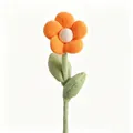 Stelo decorativo di girasole in peluche arancione e bianco per l'ufficio e casa - Girasole Arancione