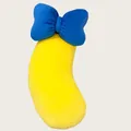 Coussin en peluche en forme de banane jaune avec grand nœud bleu pour dormeurs latéraux - 100cm / Jaune Dopamine