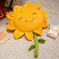 Lächelndes Sonnenblumen-Plüschkissen-Spielzeug mit gelben Blütenblättern - Gelb / 45cm