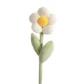 Decorazione floreale a margherita in morbido peluche con petali bianchi e stelo verde - Girasole Bianco