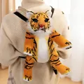 Realistischer Plüschtiger-Rucksack für Mädchen, weiche Stofftier-Tasche in Tigerform. - 36cm / Goldener Tiger Stil
