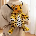 Realistischer Leoparden-Plüschrucksack für Kinder, weiche Kuscheltier-Tasche - 36cm / Goldener Leopard Stil