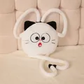 Adorable funny white cat plush pillow with long posable limbs for bedroom sofa decoration - Total Length 1.4m (Body 38cm) / Funny White Cat