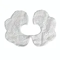 Detailed view of white pure cotton embroidered floral detachable collar for kids clothing - White Symmetrical Floral (LG629)