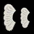 Detailed measurements of embroidered cotton lace false collars in two sizes for reference - L