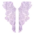 Detailed view of lavender milk silk embroidery lace collar patches with intricate patterns. - Symmetric Pair (One Pair) / Purple