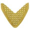 Detailed view of gold thread embroidered hollow lace pattern for shoe decor - Style 2 Bright Gold