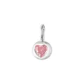 Elegant S925 sterling silver heart pendant necklace featuring a pink sparkling gemstone - Pendant Only (Without Chain) / Pink