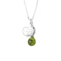 S925 silver irregular apple pendant necklace with green drop stone for women. - 925 Silver / Olive Green Style(N1430)