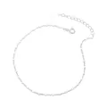 Elegantes 925 Sterling Silber Fußkettchen mit minimalistischer quadratischer Perlenkette - 925er Silber / Silber