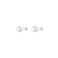 Elegant 925 sterling silver stud earrings featuring round imitation pearls with screw backs - 3mm / Silver