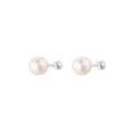 Elegant 925 sterling silver faux pearl screw back stud earrings for women - 6mm / Silver