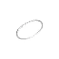 Minimalist 999 sterling silver smooth band ring for women in polished silver finish - Size 17 (HK) / Silver