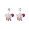 Exquisite 925 sterling silver stud earrings featuring vibrant colorful round zircon charms - Colorful Stud Earrings (E0430) / 925 Silver