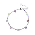 Handmade 925 sterling silver bracelet with colorful irregular teardrop crystal beads - 925 Silver / Style B6044 (Multicolor Teardrop Crystal)