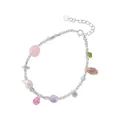 925 sterling silver bracelet featuring irregular colorful crystals and a natural pearl - 925 Silver / Style B6818 (Multicolor Crystal Pearl)