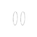 925 Sterling silver faceted hoop earrings with sparkly textured finish for women - 925 Silver / Silver (30mm)