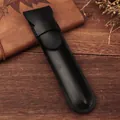 Astuccio minimalista per penna singola in pelle PU nera per cancelleria e regalo - Nero