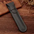 Elegante astuccio singolo in pelle PU nera con cuciture bianche a contrasto - Grigio